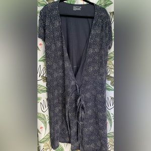 Navy speckled Pact Organic Jersey wrap dress XL